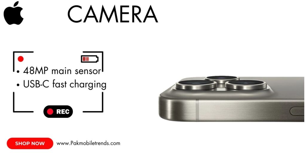 Close-up of iPhone 15 Pro Max camera system with advanced lenses