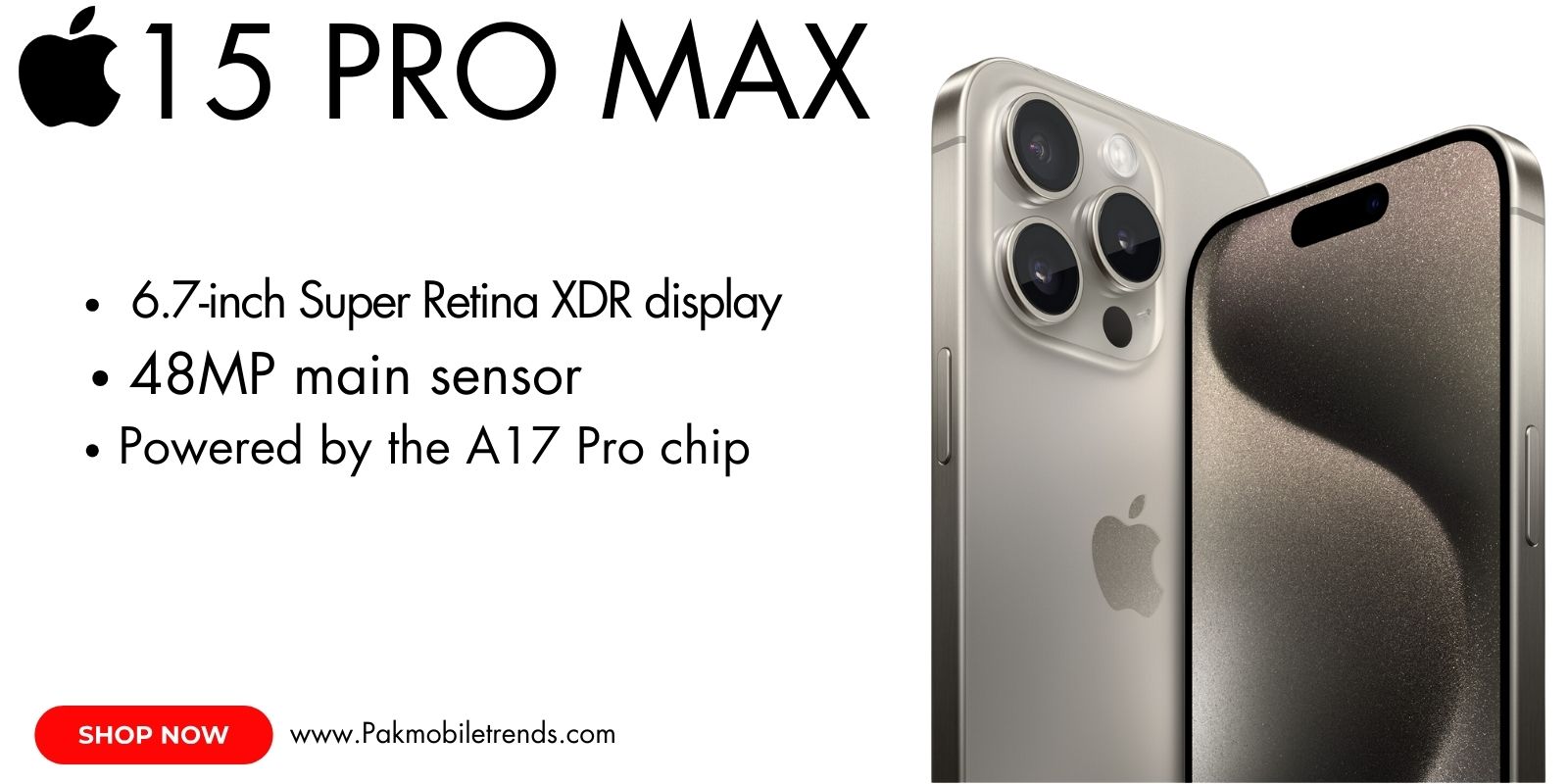 iPhone 15 Pro Max showcasing premium titanium design and advanced camera system.