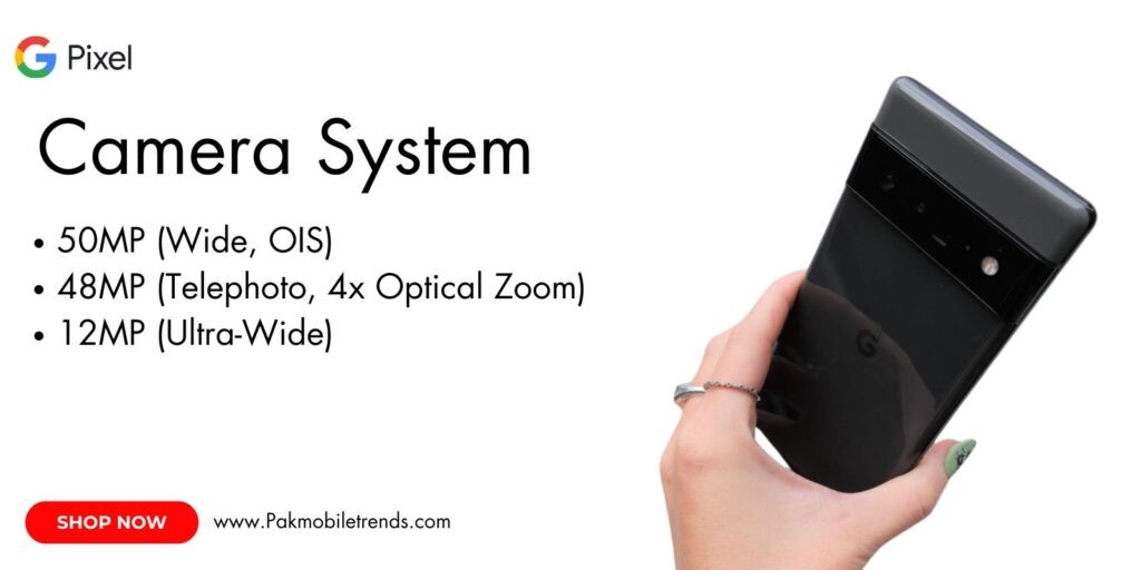 Google Pixel 6 smartphone showcasing its advanced dual-camera system with vibrant colors and sleek design.