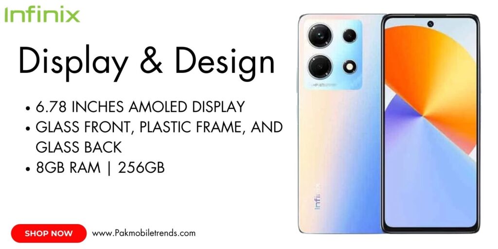 "A sleek Infinix Note 30 Pro smartphone showcasing its modern design, vibrant display, and advanced camera setup on a clean background.