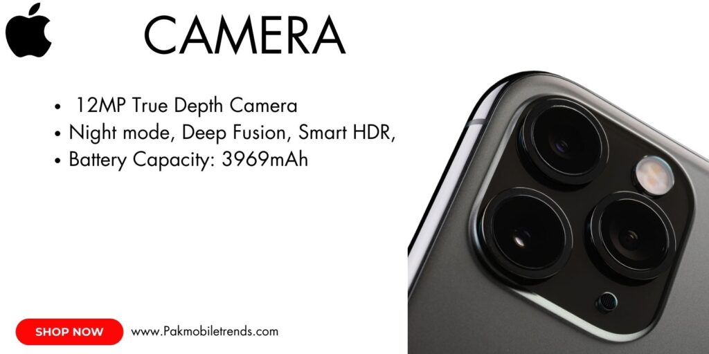 Close-up of the Garnet iPhone 11 Pro Max camera showcasing its triple-lens system with a sleek glass finish.