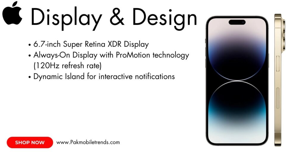 Close-up of the iPhone 14 Pro Max display with stunning Super Retina XDR technology.