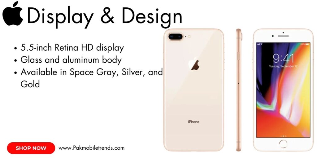 Close-up of iPhone 8 Plus Retina HD display with vibrant colors and sharp details