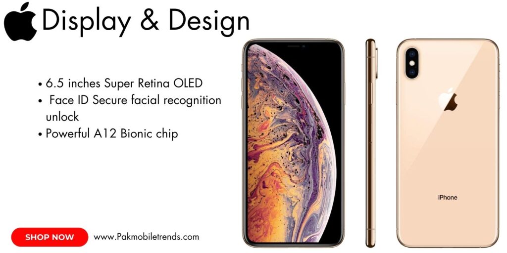 iPhone XS Max with Super Retina display showing vibrant colors and sharp details