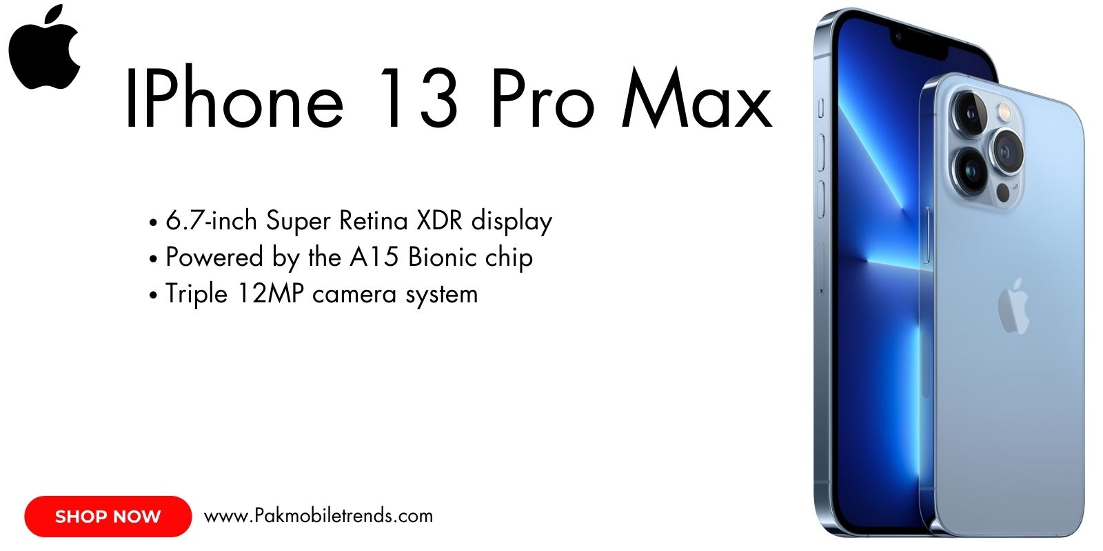 iPhone 13 Pro Max with sleek design and ProMotion display camera system with LiDAR sensor