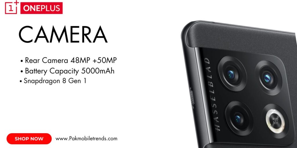 OnePlus 10 Pro smartphone showcasing its advanced Hasselblad camera system with a sleek design and vibrant display.