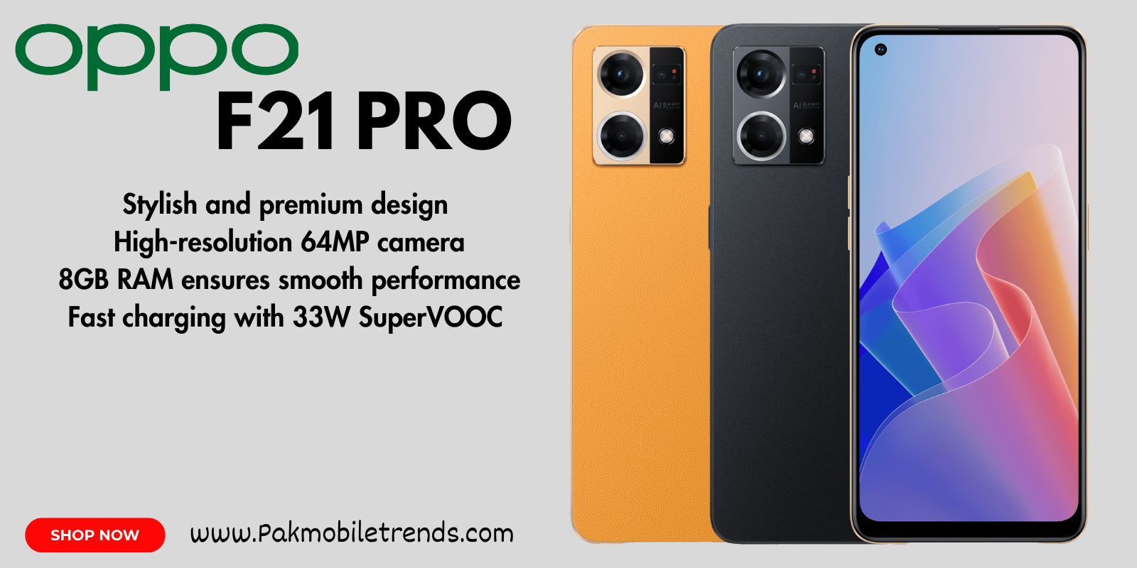 Oppo F21 Pro featuring an immersive AMOLED display with vibrant colors