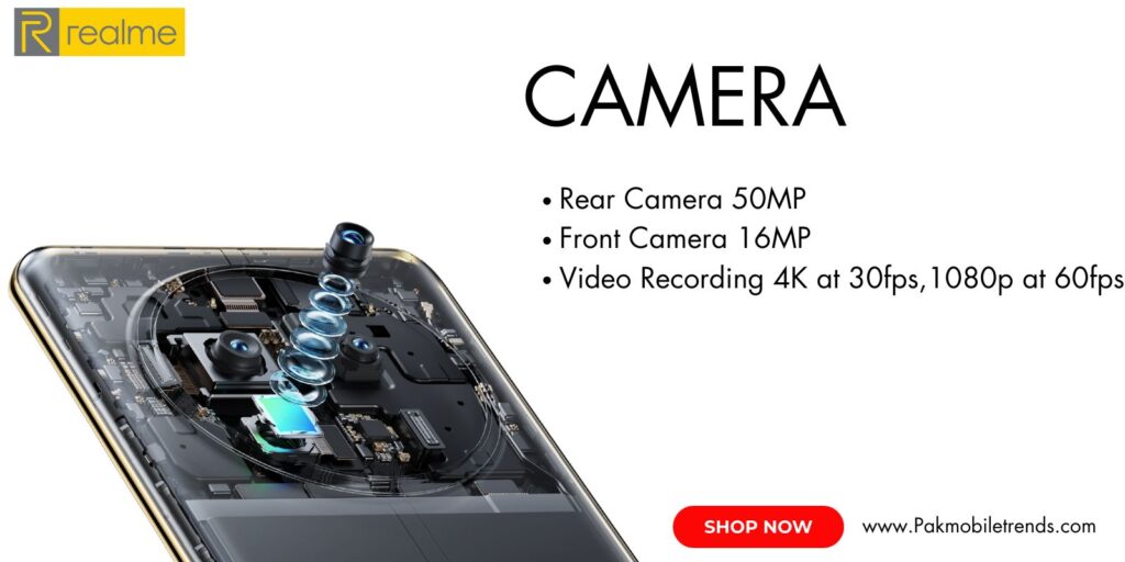 Realme 12 Pro smartphone showcasing its advanced camera setup with high-resolution lenses for stunning photography.
