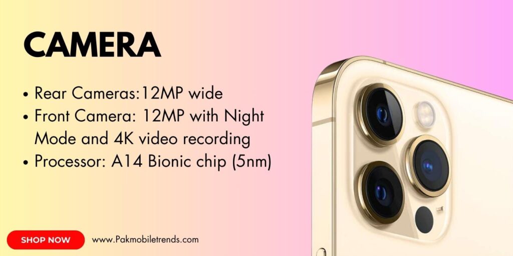 Close-up view of the iPhone 12 Pro Max triple-lens camera system with LiDAR sensor, showcasing advanced photography capabilities.