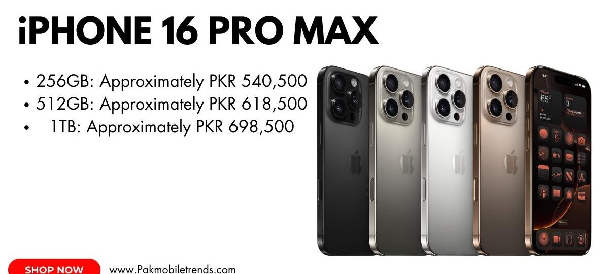 iPhone 16 Pro Max – sleek design, powerful A18 Bionic chip, advanced triple-camera system, and ProMotion display.