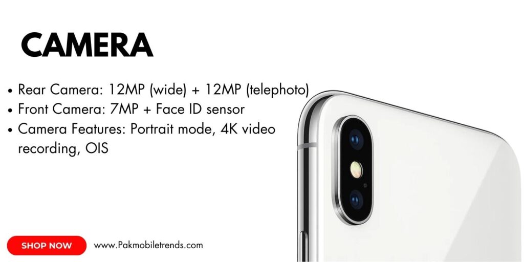 Close-up of the iPhone X dual-camera setup with a sleek glass back design.