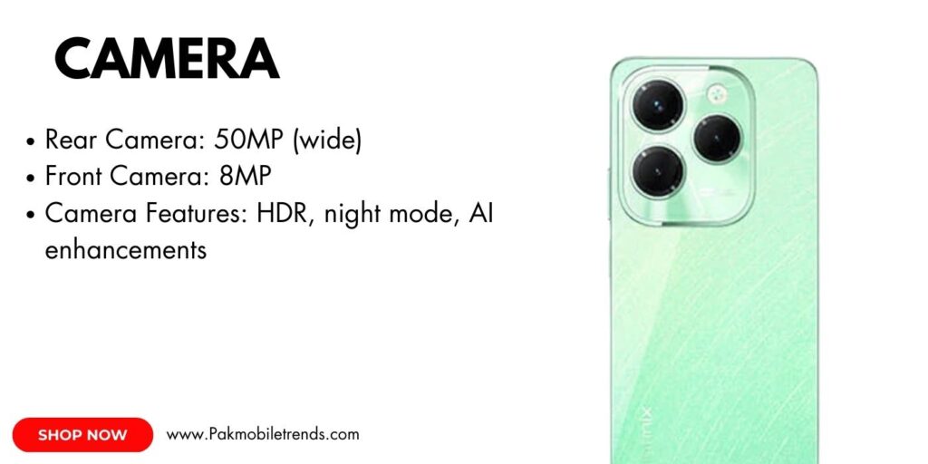 Infinix Hot 40 with high-resolution AI-powered dual-camera setup for stunning photography