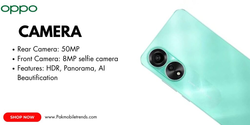 Close-up of the Oppo A78 dual-camera setup with LED flash, showcasing its sleek design and advanced photography capabilities.