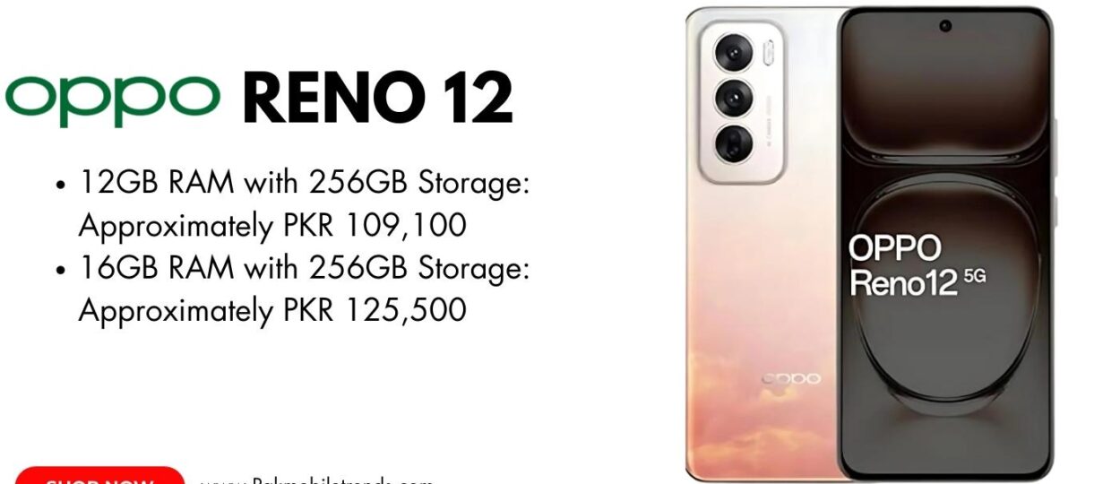 Oppo Reno 12 sleek design with AI-powered camera and vibrant AMOLED display.