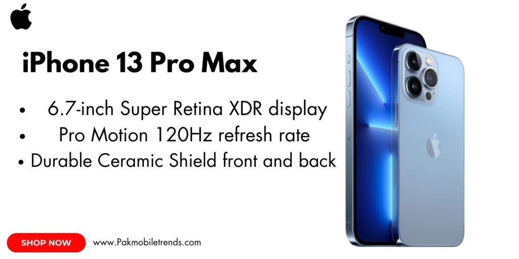 A close-up of the iPhone 13 Pro Max display showcasing its 6.7-inch Super Retina XDR screen with ProMotion technology, vibrant colors, and sharp details.