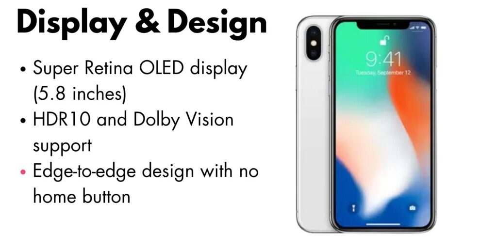 Close-up view of an iPhone X display showcasing its sleek design and vibrant screen