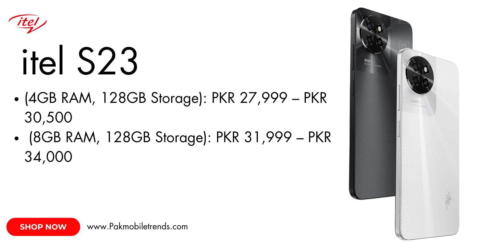 itel S23 smartphone featuring a sleek design, vibrant display, and powerful performance for everyday use