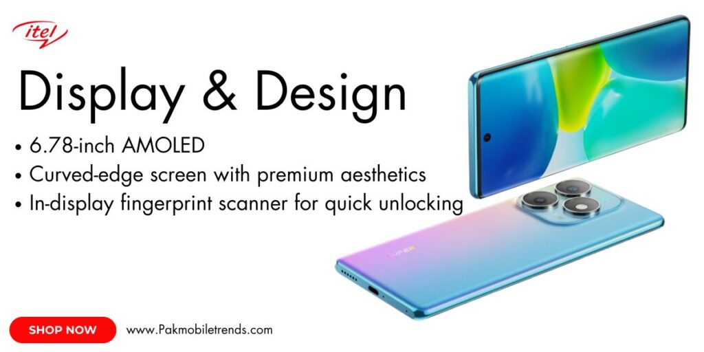 Close-up of the itel S23 Plus smartphone showcasing its dual or triple rear camera setup with LED flash, highlighting its sleek design and advanced photography features.