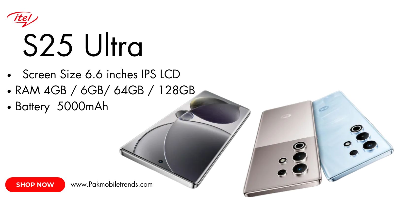 Itel S25 Ultra smartphone featuring a sleek design, large display, and advanced camera setup for stunning photography.