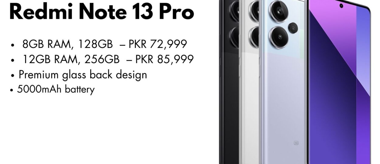 Xiaomi Redmi Note 13 Pro smartphone showcasing its sleek design and vibrant display