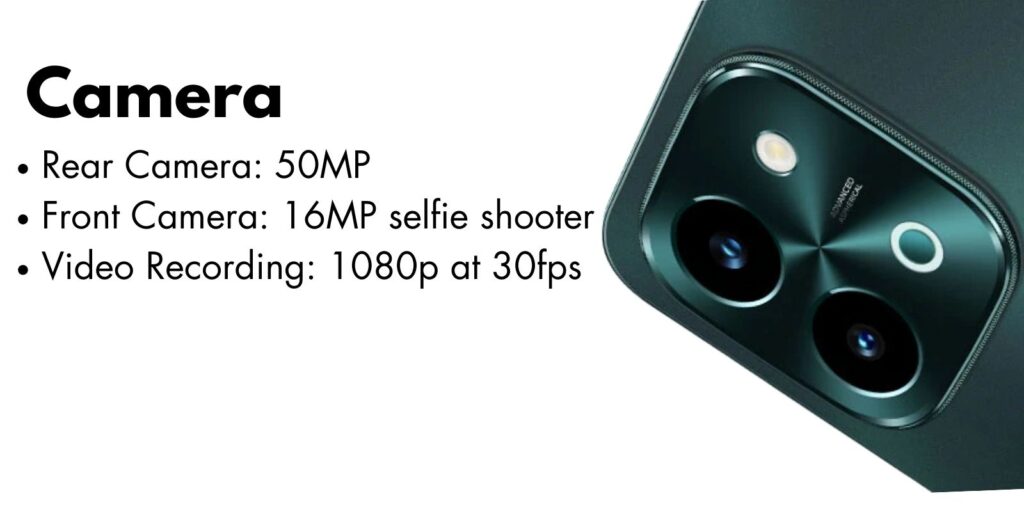 Vivo Y28 smartphone showcasing its high-quality camera and sleek design.