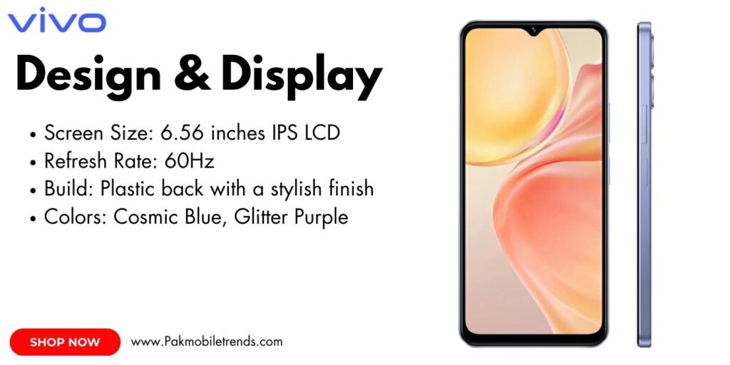 VIVO 17s smartphone featuring a sleek and vibrant AMOLED display with slim bezels, offering an immersive viewing experience for multimedia and gaming.