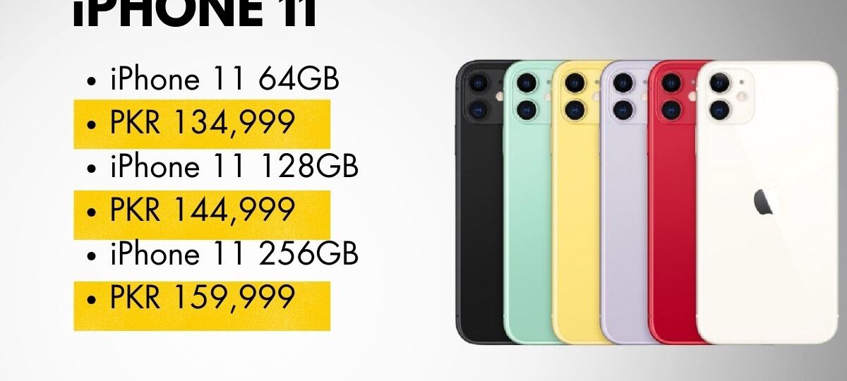 iPhone 11 in black color showing dual rear camera and sleek glass design