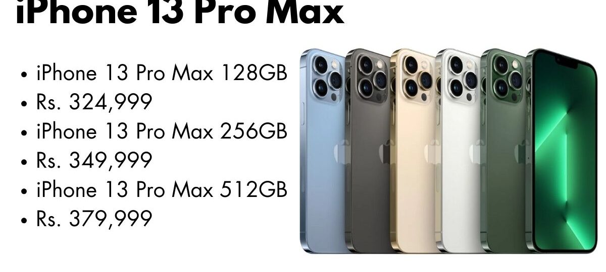 iPhone 13 Pro Max in Sierra Blue showing triple camera setup and sleek design