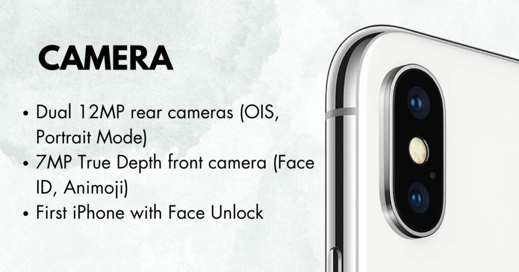 iPhone X dual rear camera with TrueDepth and portrait mode feature