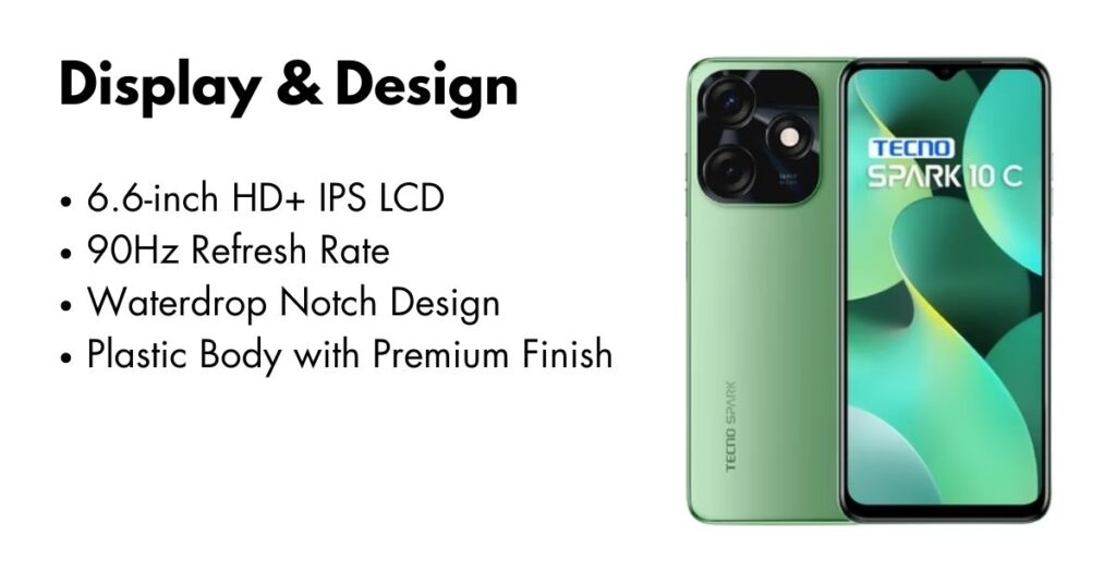 Tecno Spark 10 Pro smartphone featuring a vibrant and immersive 6.8-inch display.