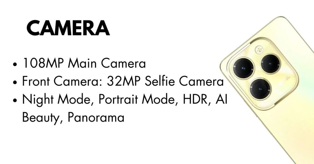 Infinix Hot 40 Pro showcasing its 108MP ultra-clear main camera