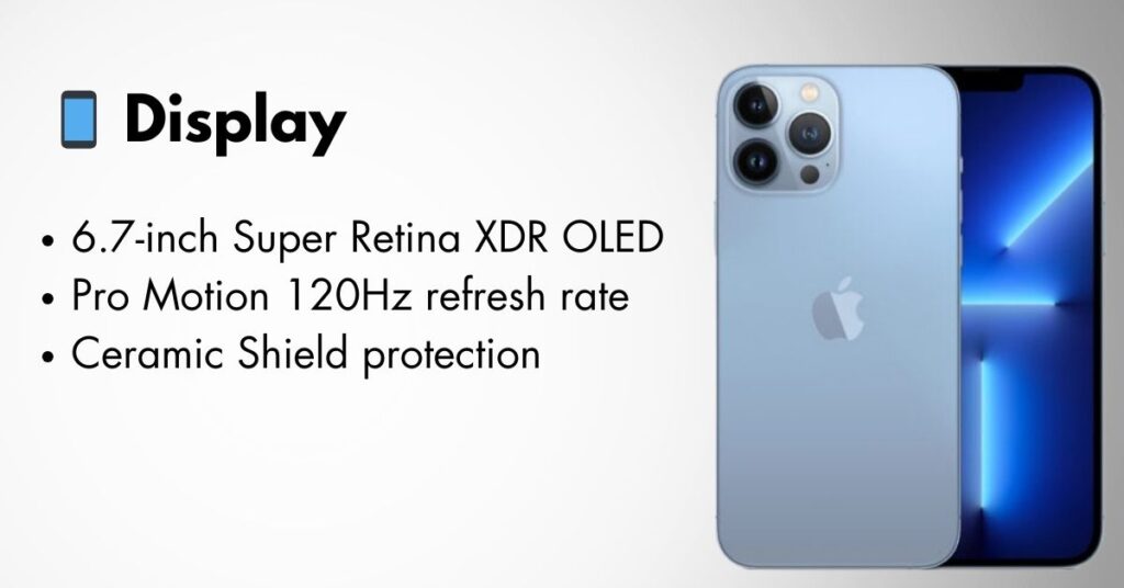 iPhone 13 Pro Max front display with Super Retina XDR display and notch design
