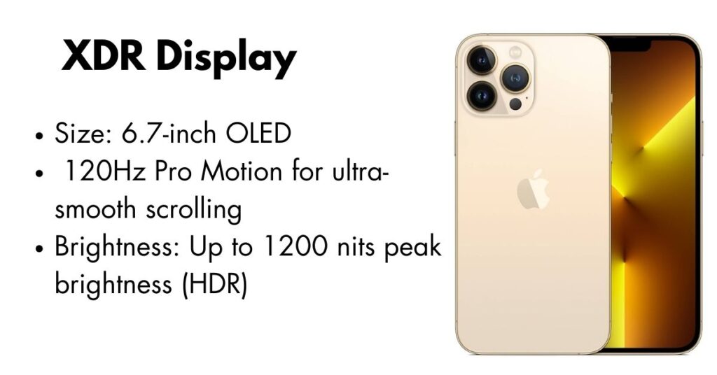 iPhone 13 Pro Max display showcasing its stunning Super Retina XDR OLED screen.