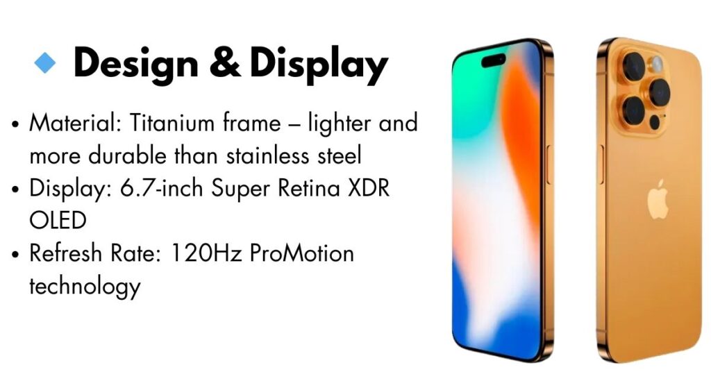 iPhone 15 Pro Max display showing vibrant OLED screen with Dynamic Island and minimal bezels