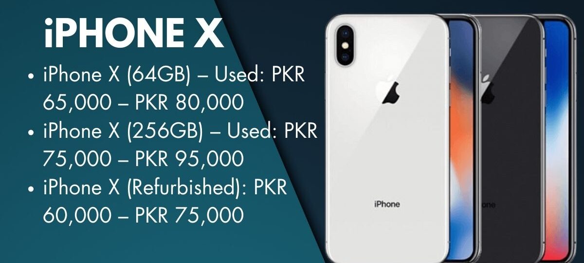iPhone X front view with a sleek design and edge-to-edge display.