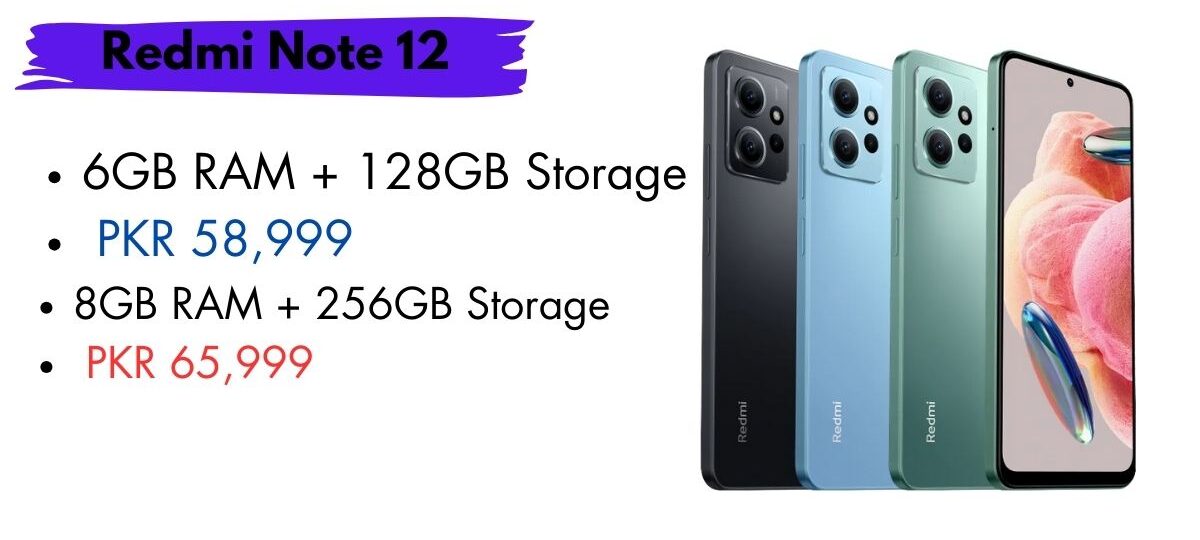 Redmi Note 12 smartphone with sleek design and vibrant display