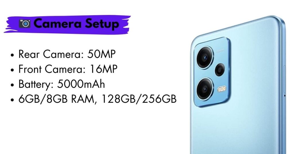 Close-up view of the Redmi Note 12 camera showcasing its high-resolution lens and sleek design.
