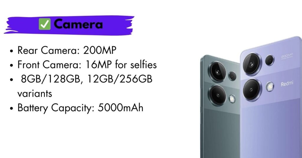 Close-up view of the Redmi Note 13 Pro's advanced camera module, showcasing its high-resolution sensors and sleek design.