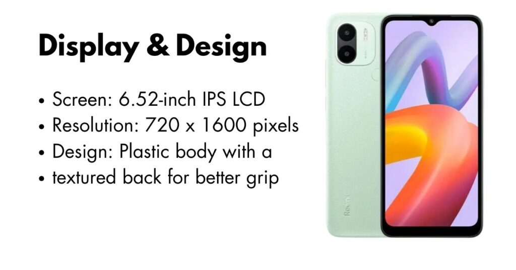 Redmi A2 Plus smartphone with sleek design and vibrant display