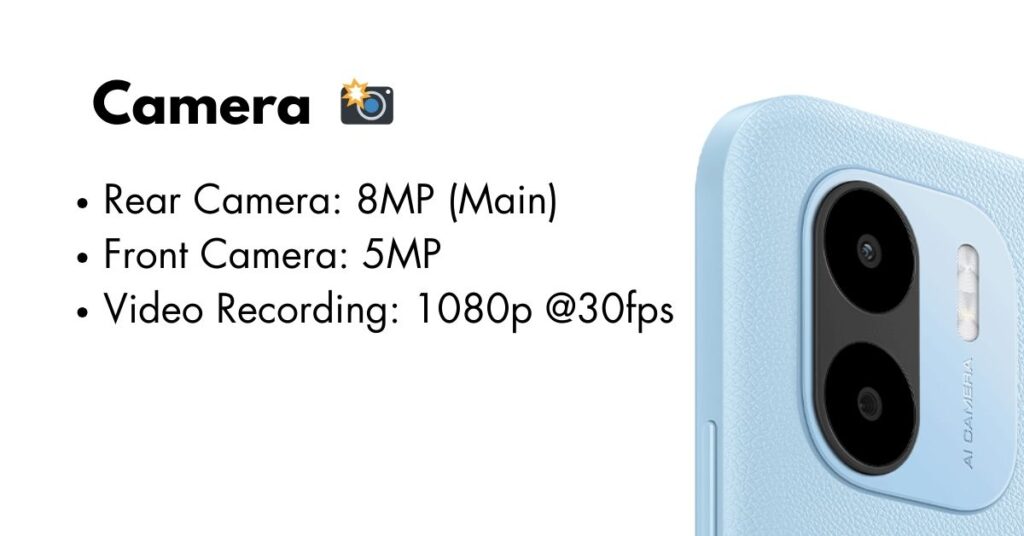 Redmi A2 Plus smartphone showcasing its dual AI camera with sleek design and vibrant display