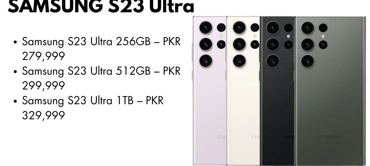 Samsung Galaxy S23 Ultra in Phantom Black color with quad rear camera setup