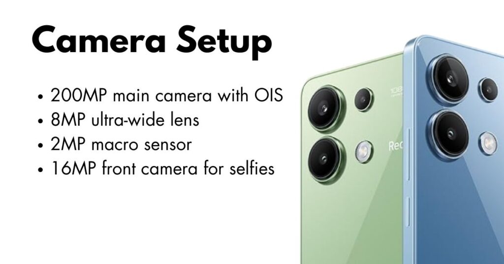 Close-up view of the Redmi Note 13 Pro rear camera module showcasing triple-lens setup.