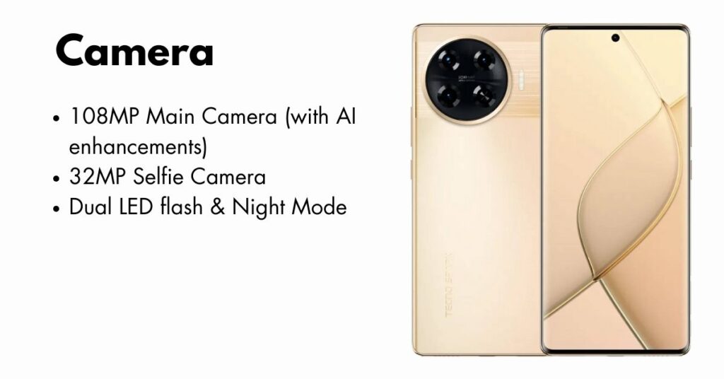 Tecno Spark 20 Pro Plus camera showcasing advanced features and sleek design.