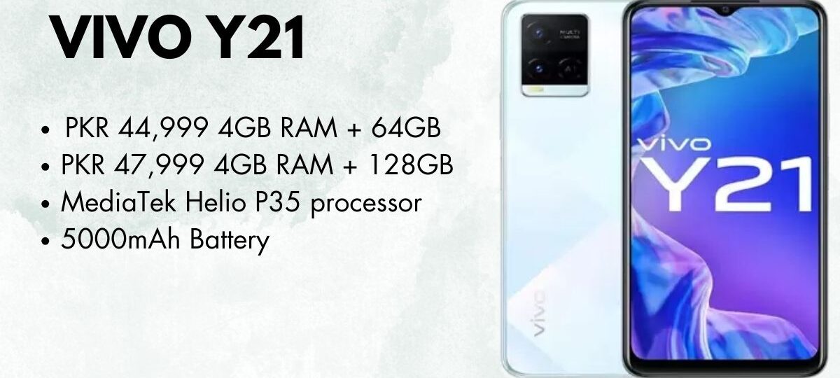 Close-up shot of Vivo Y21 dual rear camera setup showcasing 13MP + 2MP lenses.