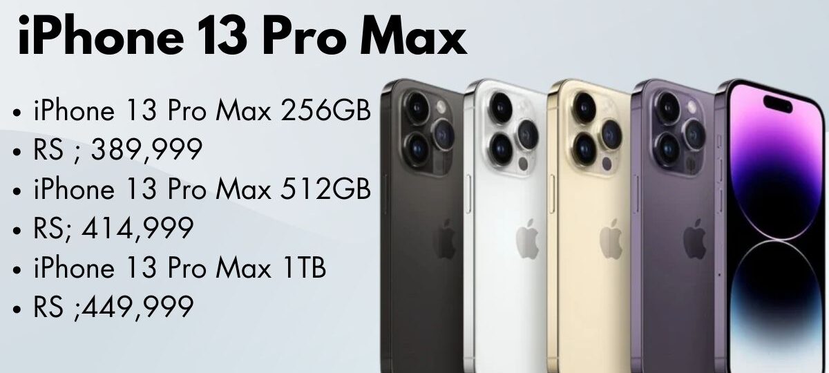Apple iPhone 13 Pro Max in Sierra Blue with triple camera setup and sleek design