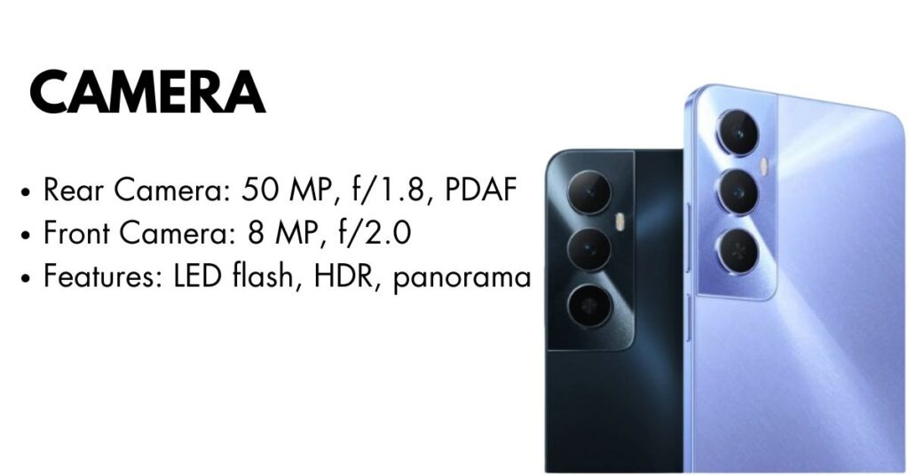 Realme C75 smartphone showcasing its dual rear camera setup