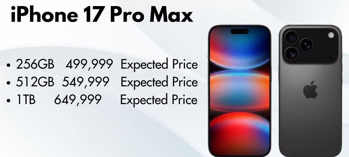 iPhone 17 Pro Max showcasing sleek design with triple camera setup and edge-to-edge display