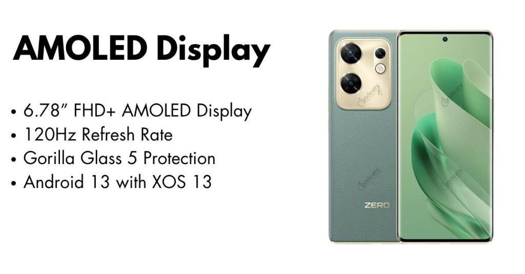 Infinix Zero 30 smartphone front and back view showcasing AMOLED display and stylish design