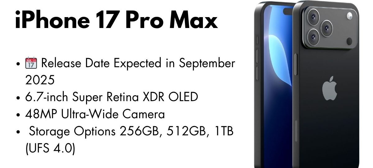 iPhone 17 Pro Max in hand showcasing sleek design and advanced camera features