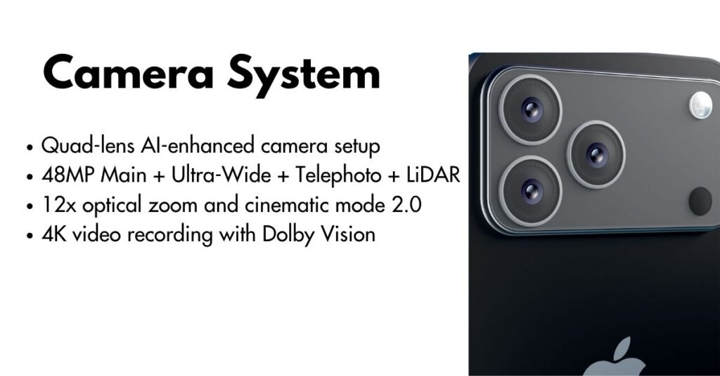 Close-up of the iPhone 17 Pro Max triple-lens rear camera with advanced AI-powered photography.